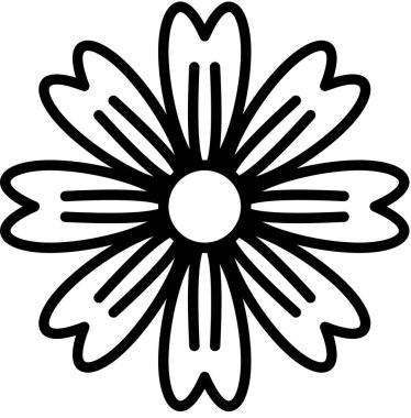 Papatya çiçeği süslemesinin vektör illüstrasyonu, çiçek çiçeği çiçeği sanatı