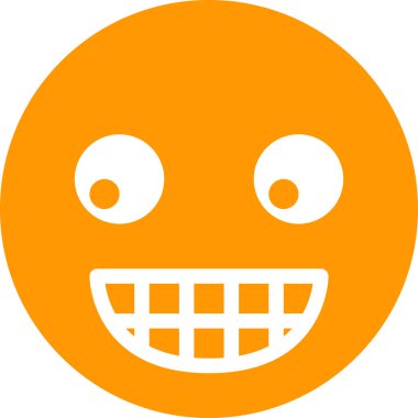 Beyaz arkaplanda sırıtış, vektör illüstrasyonu