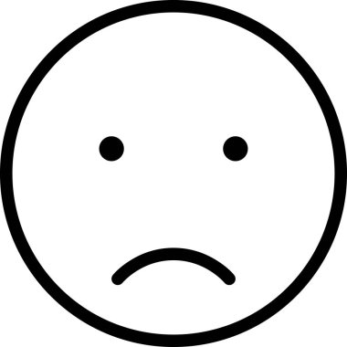 üzgün yüz avatarı, emoticon konsept vektör çizimi