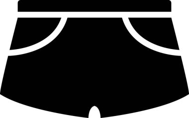  Beyaz arkaplanda izole edilmiş iç çamaşırı simgesi, vektör illüstrasyonu  