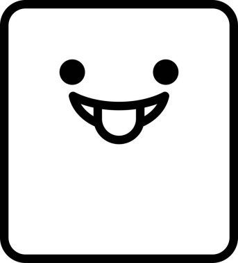 dil dışarı avatar, emoticon konsept vektör illüstrasyonu