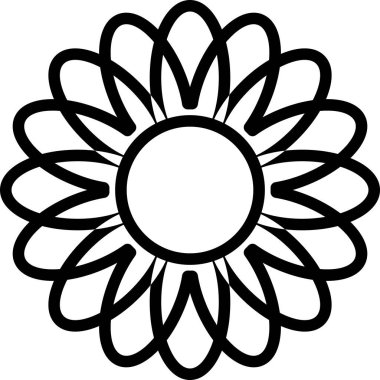 Çiçek süslemesinin basit vektör illüstrasyonu, çiçek açan bitki sanatı