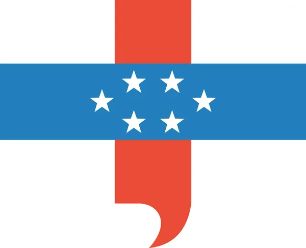 荷属安的列斯国旗扁平图标 矢量图解 — 图库矢量图片