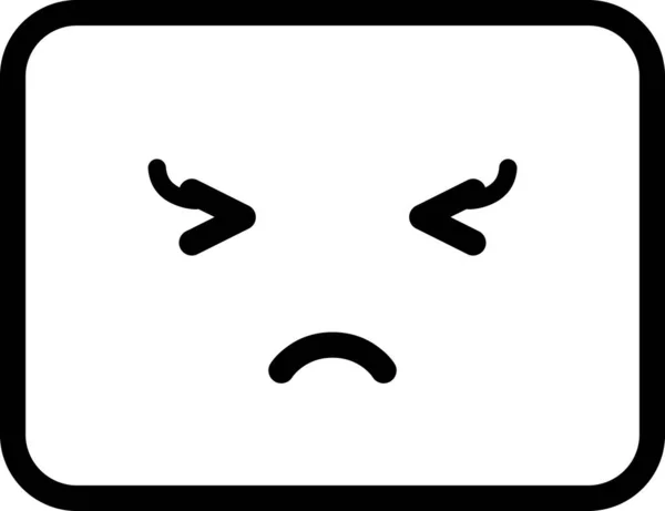 Cara Triste Avatar Concepto Emoticono Vector Ilustración — Vector de stock