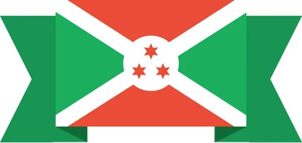 Bandera Burundi Icono Plano Vector Ilustración — Vector de stock