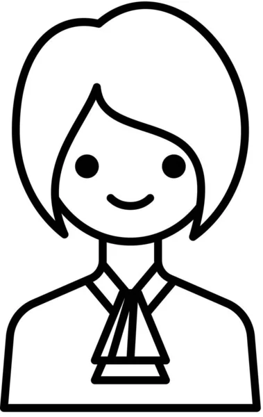 Ícone Avatar Menina Ilustração Vetor Perfil — Vetor de Stock