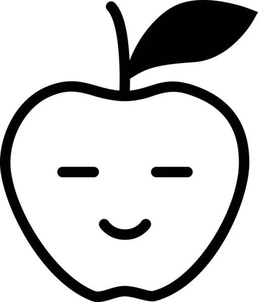 Icono Feliz Concepto Avatar Cara Manzana Emoticono Ilustración Vectorial Minimalista — Archivo Imágenes Vectoriales