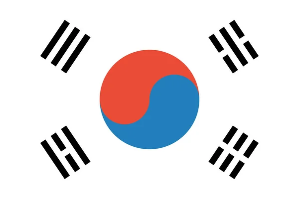 Flag Korea South Flat Icon Vector Illustration — Stock Vector