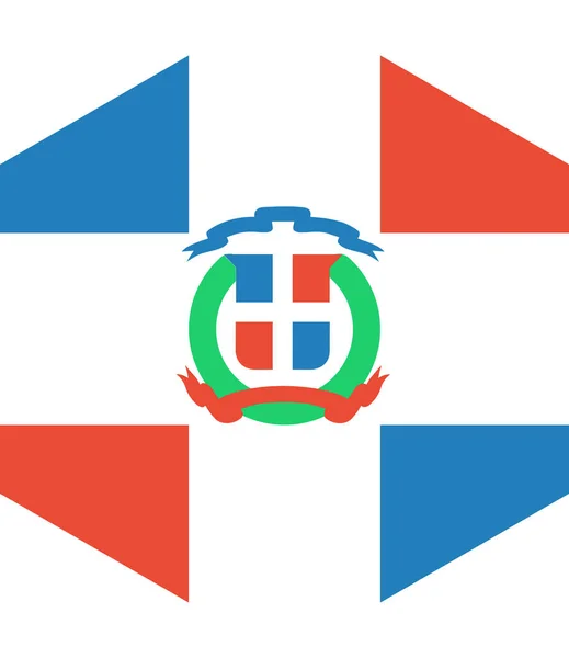 多米尼加共和国国旗矢量图解 — 图库矢量图片