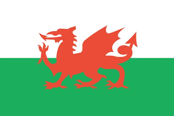 Vektorová Ilustrace Vlajky Walesu — Stockový vektor