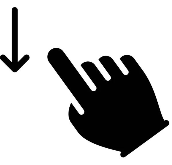 Veeg Naar Beneden Hand Aanraken Vinger — Stockvector
