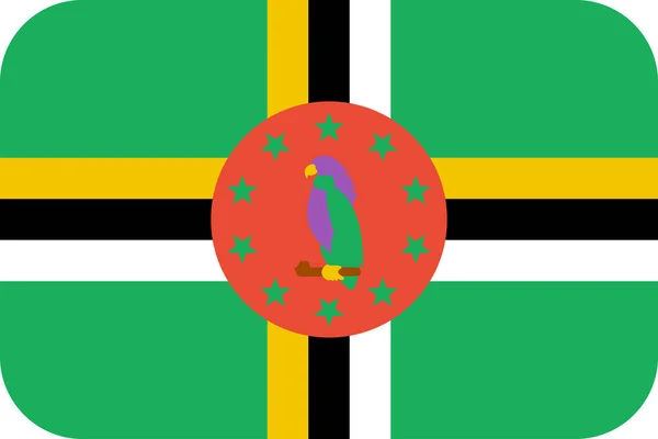 Bandera Dominica Vector Ilustración — Vector de stock