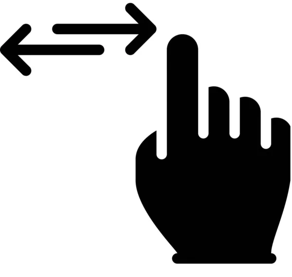 Přejeďte Rukou Dotkněte Prstu Jednoduchá Vektorová Ilustrace — Stockový vektor