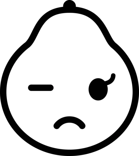 Expressão Grapefruit Rosto Emoticon Vetor Avatar Cara Triste —  Vetores de Stock