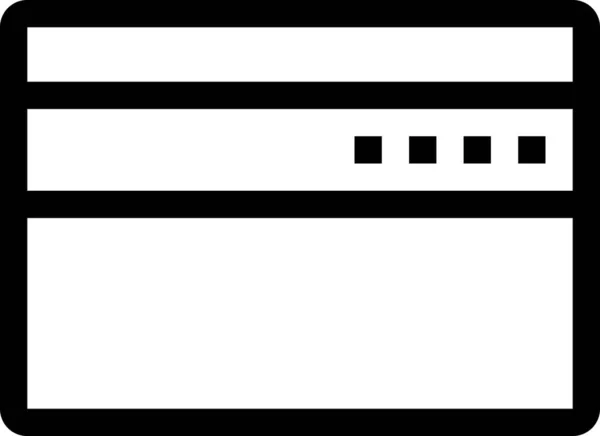 白色背景上的矢量黑线信用卡图标 — 图库矢量图片