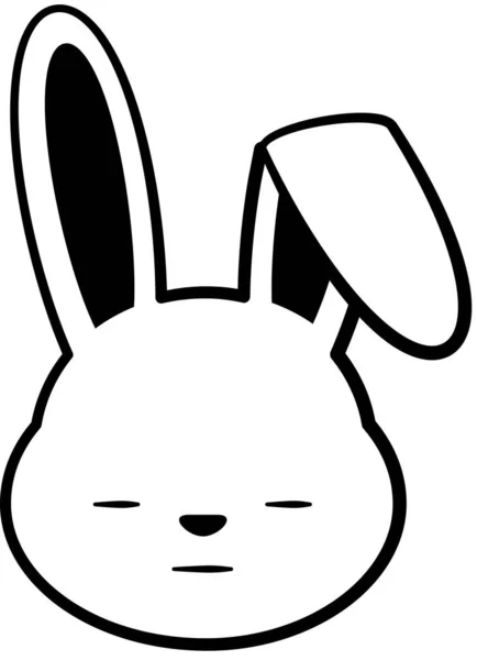 Jolie Humeur Expression Lapin Illustration Vectorielle Minimaliste — Image vectorielle