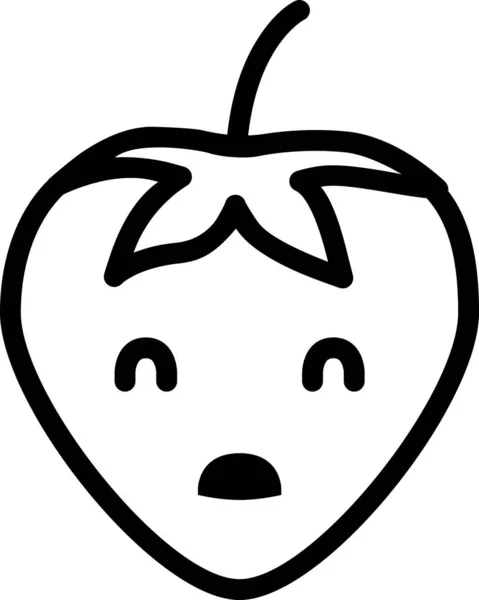 草莓的面部表情情感载体 呆板的面部化身 — 图库矢量图片