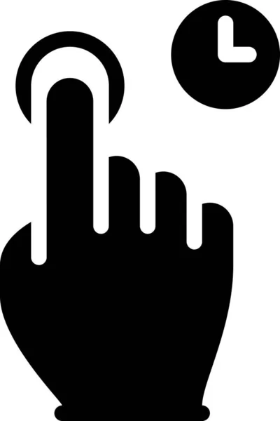Tippen Hand Berühren Finger Und Uhr Vektor Illustration — Stockvektor