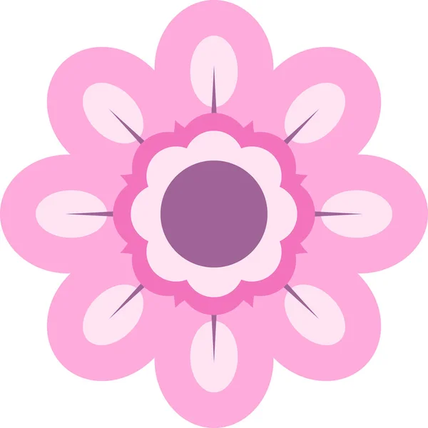 Pink Purple Vector Illustration Flower Ornament Blossom Flora Art — Stock Vector