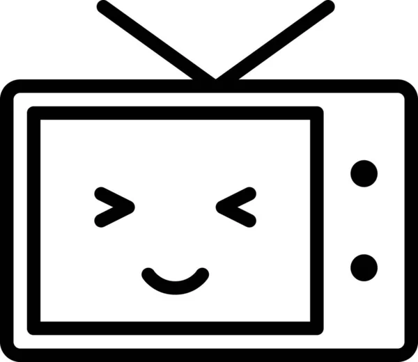 Lächelndes Fernsehgesicht Isoliert Auf Weißem Hintergrund Vektorillustration — Stockvektor