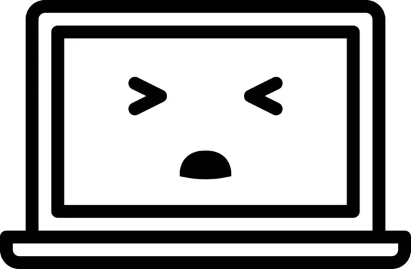 Expression Visage Émoticône Vecteur Visage Terne Face Avatar Sur Écran — Image vectorielle