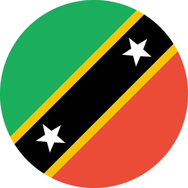 Bandiera Saint Kitts Nevis Icona Piatta Illustrazione Vettoriale — Vettoriale Stock