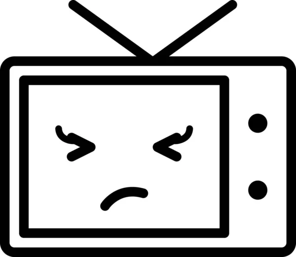 Τηλεοπτικό Πρόσωπο Απομονωμένο Λευκό Φόντο Διανυσματική Απεικόνιση — Διανυσματικό Αρχείο
