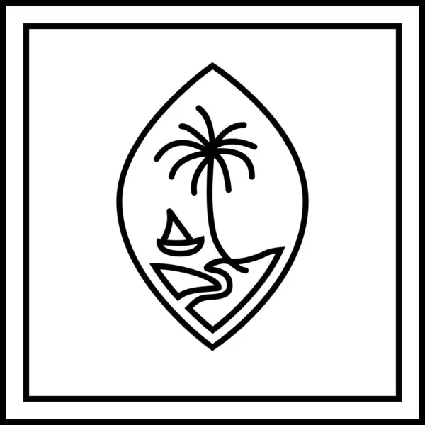 Bandeira Guam Ícone Plano Ilustração Vetorial — Vetor de Stock