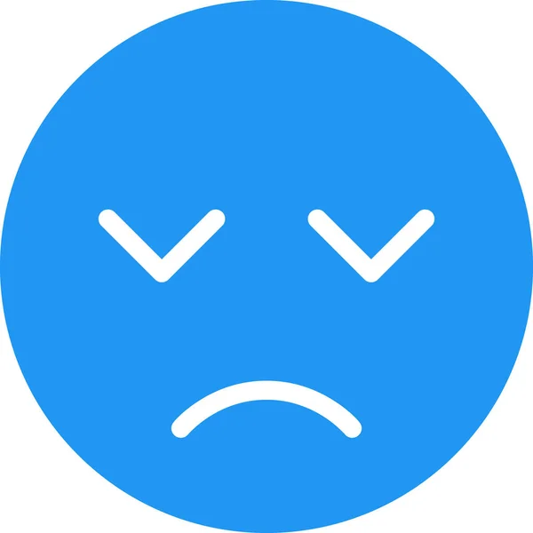 Cara Triste Avatar Concepto Emoticono Vector Ilustración — Archivo Imágenes Vectoriales