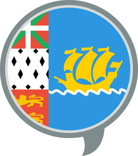 Bandeira Saint Pierre Miquelon Ícone Plano Vetor Ilustração —  Vetores de Stock