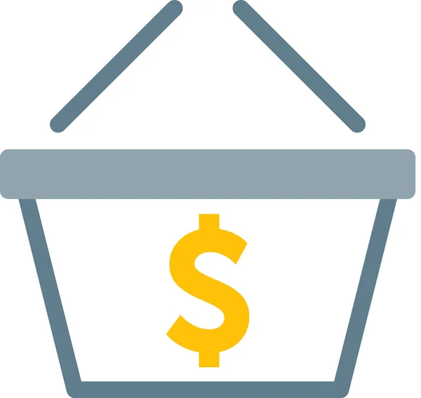 Cesta Web Ícone Vetor Ilustração Fundo —  Vetores de Stock