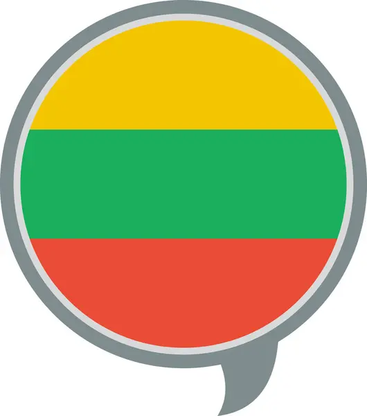 Bandera Lituania Icono Plano Vector Ilustración — Archivo Imágenes Vectoriales
