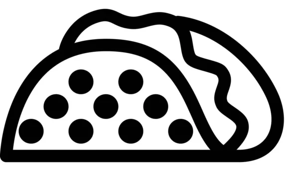 Icône Taco Isolée Sur Fond Blanc Illustration Vectorielle — Image vectorielle