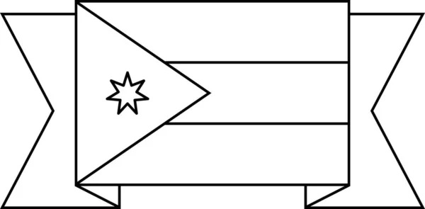 Bandeira Jordânia Ícone Plano Ilustração Vetorial — Vetor de Stock