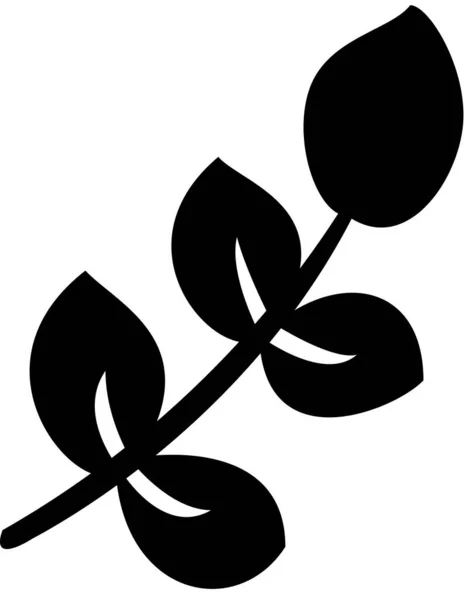 簡単な枝の葉 イラストの植物 — ストックベクタ