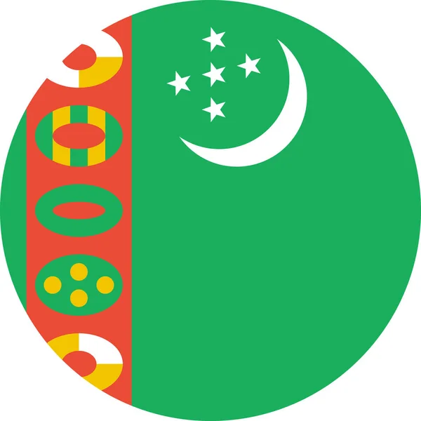 Bandiera Del Turkmenistan Illustrazione Vettoriale — Vettoriale Stock