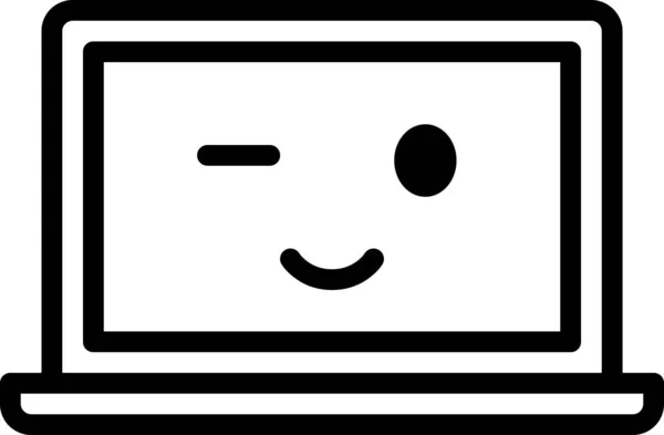 Выражение Лица Смайлик Вектор Счастливое Лицо Аватар Ноутбуке — стоковый вектор