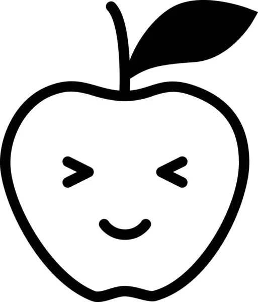 Jablko Výraz Tvář Emoticon Vektor Šťastný Obličej Avatar — Stockový vektor