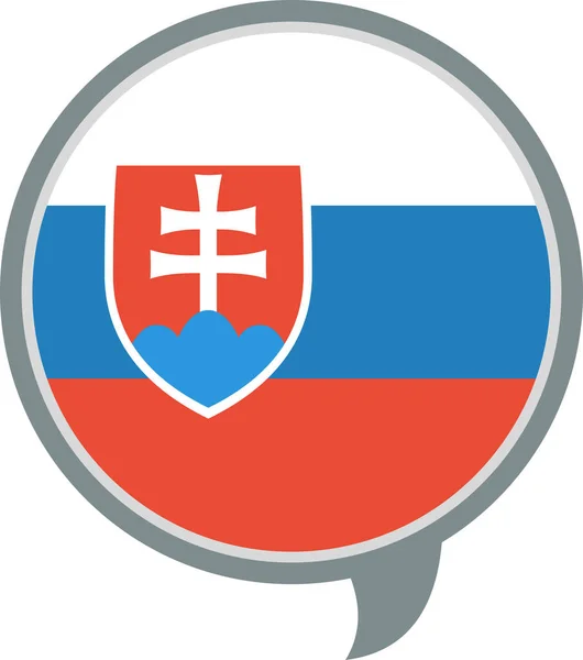 Bandera Eslovaquia Icono Plano Vector Ilustración — Archivo Imágenes Vectoriales