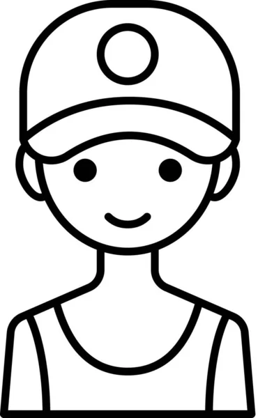 Man Face Boy Avatar Concept People Smile Icon Minimalistic Vector — Stock Vector