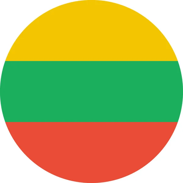 立陶宛国旗扁平图标 矢量图解 — 图库矢量图片