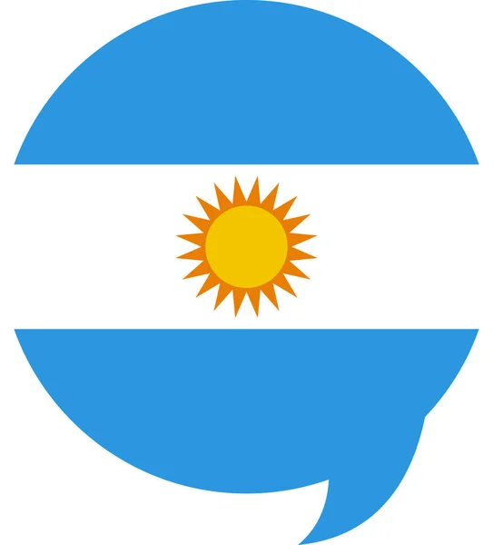 Bandera Argentina Icono Plano Vector Ilustración — Archivo Imágenes Vectoriales