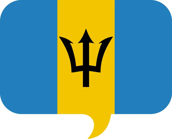 Bandiera Delle Barbados Icona Piatta Illustrazione Vettoriale — Vettoriale Stock