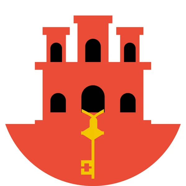 Flagge Von Gibraltar Flaches Symbol Vektor Illustration — Stockvektor