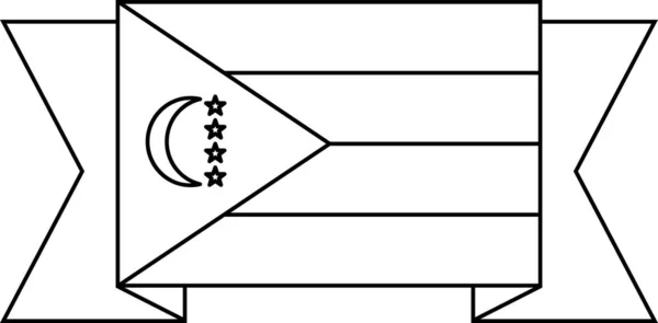 科摩罗国旗扁平图标 矢量图解 — 图库矢量图片