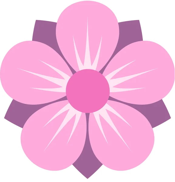 Rózsaszín Lila Vektor Illusztráció Virág Dísz Virág Flóra Művészet — Stock Vector