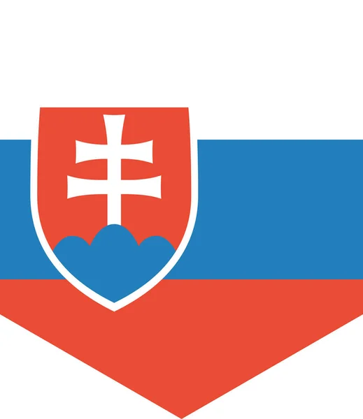 Bandera Eslovaquia Aislada Sobre Fondo Blanco Ilustración Vectorial — Vector de stock