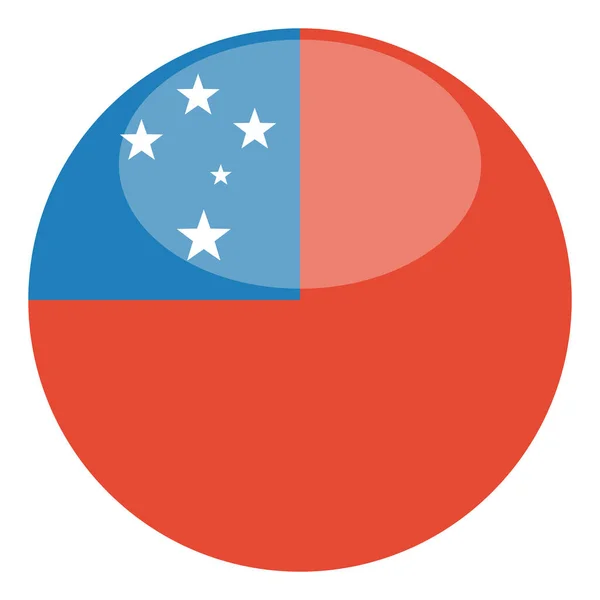 Samoa Flagga Isolerad Vit Bakgrund Vektor Illustration — Stock vektor