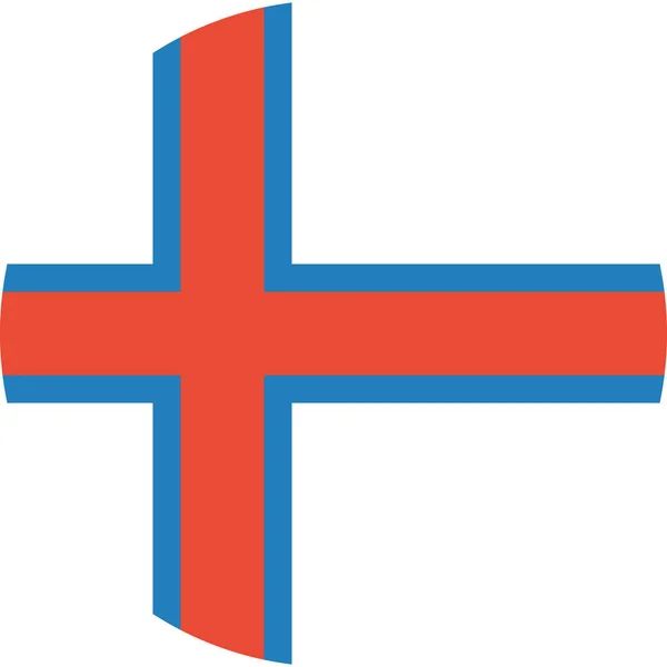 Zászló Feröer Szigetek Lapos Ikon Vektor Illusztráció — Stock Vector