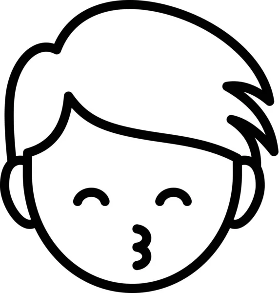 Beijo Avatar Emoticon Conceito Vetor Ilustração — Vetor de Stock